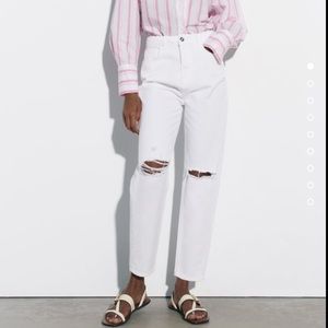 White Zara Mom Jeans